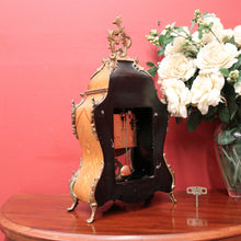 Load image into Gallery viewer, x SOLD French Boulle Clock, with Gilt Brass Detail, Walnut Case with Floral Marquetry, Glass Door. B12102