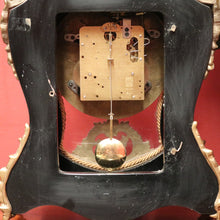 Load image into Gallery viewer, x SOLD French Boulle Clock, with Gilt Brass Detail, Walnut Case with Floral Marquetry, Glass Door. B12102