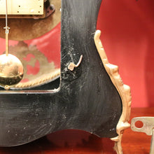 Load image into Gallery viewer, x SOLD French Boulle Clock, with Gilt Brass Detail, Walnut Case with Floral Marquetry, Glass Door. B12102