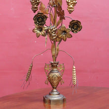 Load image into Gallery viewer, Antique French Gilt Brass Ecclesiastical Altar Ornament with Wheat Grapes and Cross. B12398