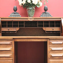 Load image into Gallery viewer, x SOLD Antique Cutler Desk, Cutler Roll Top Desk, Office Desk, Railway Tambour Roll Top. B11789