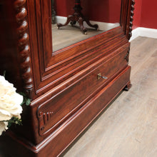 Load image into Gallery viewer, x SOLD Antique French Walnut and Mirror Linen Press or Hall Cabinet with Mirror Door. B12238
