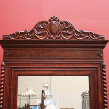 Load image into Gallery viewer, x SOLD Antique French Walnut and Mirror Linen Press or Hall Cabinet with Mirror Door. B12238