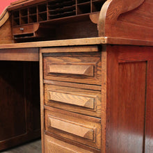 Load image into Gallery viewer, x SOLD Antique Cutler Desk, Cutler Roll Top Desk, Office Desk, Railway Tambour Roll Top. B11789