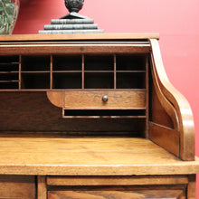 Load image into Gallery viewer, x SOLD Antique Cutler Desk, Cutler Roll Top Desk, Office Desk, Railway Tambour Roll Top. B11789