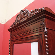 Load image into Gallery viewer, x SOLD Antique French Walnut and Mirror Linen Press or Hall Cabinet with Mirror Door. B12238