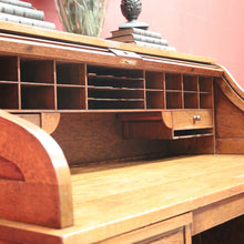 Load image into Gallery viewer, x SOLD Antique Cutler Desk, Cutler Roll Top Desk, Office Desk, Railway Tambour Roll Top. B11789