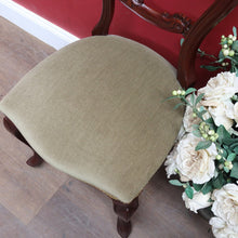 Load image into Gallery viewer, Pair of Australian Cedar Hall Chairs with Carved Floral Detail and Green Seats. B12649