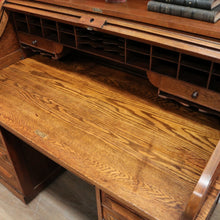 Load image into Gallery viewer, x SOLD Antique Cutler Desk, Cutler Roll Top Desk, Office Desk, Railway Tambour Roll Top. B11789
