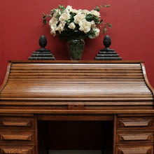 Load image into Gallery viewer, x SOLD Antique Cutler Desk, Cutler Roll Top Desk, Office Desk, Railway Tambour Roll Top. B11789