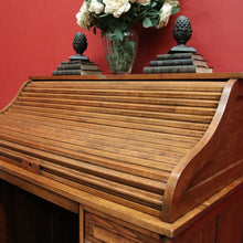 Load image into Gallery viewer, x SOLD Antique Cutler Desk, Cutler Roll Top Desk, Office Desk, Railway Tambour Roll Top. B11789