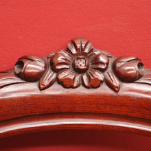 Load image into Gallery viewer, Pair of Australian Cedar Hall Chairs with Carved Floral Detail and Green Seats. B12649