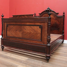 Load image into Gallery viewer, x SOLD Antique French Rosewood Bed, Double. includes slat base, Foot, Headboard, Side Rails. B12237