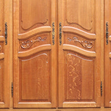 Load image into Gallery viewer, Antique French Oak Four Door Armoire Wardrobe Circa 1910 with Three Keys. B12821