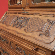 Load image into Gallery viewer, x SOLD Antique French Secretaire Bookcase with Desk, Drop front Writing Bureau Bookcase B10460