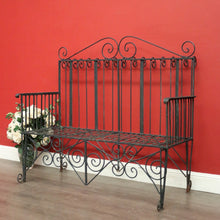 Load image into Gallery viewer, x SOLD Vintage French Wrought Iron Garden Chair, Seat Bench Chair Verandah Armchair. B10395