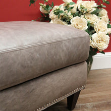 Load image into Gallery viewer, x SOLD Coco Republic Grey Leather Ottoman, Footstool, Ford Studded Ottoman Mont Wolf B11005