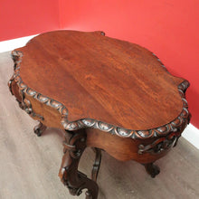 Load image into Gallery viewer, x SOLD Antique French Oak Centre Table Sofa Table, Cross Stretcher Base Table with Fleur de Lis to Apron. B10331
