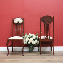 Load image into Gallery viewer, x SOLD A Pair of Vintage Maple Art Nouveau Bed Room Chairs Seat Hall Chairs. B10707