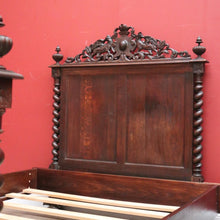 Load image into Gallery viewer, x SOLD Antique French Queen Bed, Carved Oak French Bed, incl. Head, Foot, Rails, Slats B11164
