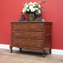 Load image into Gallery viewer, x SOLD French Chest of Drawers Vintage Hall Cupboard with Three Drawer Oak Hall Cabinet B10929