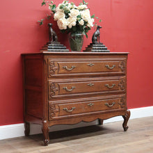 Load image into Gallery viewer, x SOLD French Chest of Drawers Vintage Hall Cupboard with Three Drawer Oak Hall Cabinet B10929