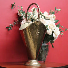 Load image into Gallery viewer, x SOLD Antique Brass Umbrella Holder with Fleur de Lis, Walking Stick Holder or Display. B10134