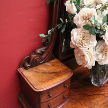Load image into Gallery viewer, x SOLD Antique English Dressing Table, Walnut and Burr Walnut Mirror Back Dresser. B11160