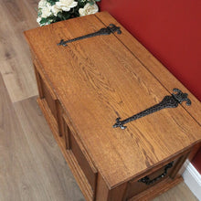 Load image into Gallery viewer, x SOLD Vintage French Trunk Coffer Coffee Table, Chest. Wrought Iron Handle Blanket Box B10642