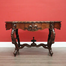 Load image into Gallery viewer, x SOLD Antique French Oak Centre Table Sofa Table, Cross Stretcher Base Table with Fleur de Lis to Apron. B10331