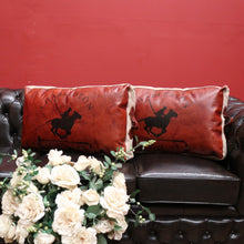 Load image into Gallery viewer, x SOLD Vintage Charleston Polo Cushions, Lounge Cushion, Pillows, Leather and Cushions B11208