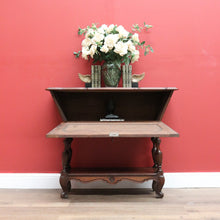 Load image into Gallery viewer, x SOLD Vintage French Oak Drop/Fall Front Kneading Trough Hallway Table Cabinet Stand B10703
