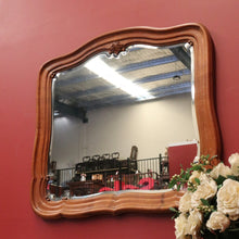 Load image into Gallery viewer, Antique French Mirror Oak Bevelled Edge Mirror, Wall Mirror, Vanity, Hall Mirror B10878