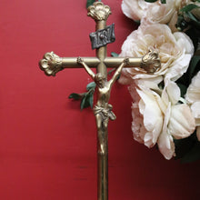 Load image into Gallery viewer, x SOLD Vintage French Crucifix, Free Standing Cross, Brass Cross Jesus on Cross B10244