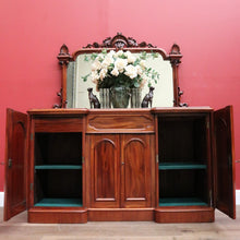 Load image into Gallery viewer, x SOLD Antique English Sideboard, Mahogany Mirror Back Inverted Sideboard Cabinet B10825