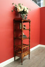 Load image into Gallery viewer, x SOLD Antique English Walnut Music Canterbury Open Bookcase Combination Display Stand. B9449