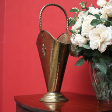 Load image into Gallery viewer, x SOLD Antique Brass Umbrella Holder with Fleur de Lis, Walking Stick Holder or Display. B10134