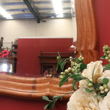 Load image into Gallery viewer, Antique French Mirror Oak Bevelled Edge Mirror, Wall Mirror, Vanity, Hall Mirror B10878