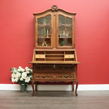 Load image into Gallery viewer, x SOLD Antique French Secretaire Bookcase with Desk, Drop front Writing Bureau Bookcase B10460