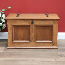 Load image into Gallery viewer, x SOLD Vintage French Trunk Coffer Coffee Table, Chest. Wrought Iron Handle Blanket Box B10642