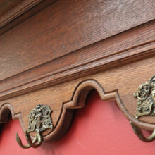 Load image into Gallery viewer, x SOLD Antique French Coat Rack, Coat and Scarf Rack Umbrella Holder Oak Brass Hat Rack B10763