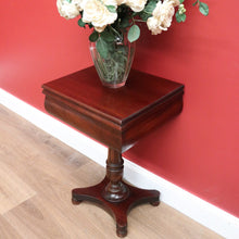 Load image into Gallery viewer, x SOLD Antique Australian Cedar Hall Table Single Pedestal Lamp Table Side Sewing Table B10729