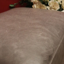Load image into Gallery viewer, x SOLD Coco Republic Grey Leather Ottoman, Footstool, Ford Studded Ottoman Mont Wolf B11005