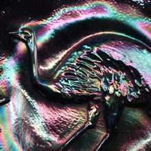 Load image into Gallery viewer, x SOLD Carnival Glass EMU, Black Amethyst Emu Bowl Australian Crown Crystal Master Bowl B11094