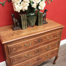 Load image into Gallery viewer, x SOLD Antique French Chest of Drawers, 3 Drawer Hall Table, Hall Cabinet Large Bedside B10296