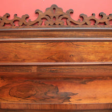 Load image into Gallery viewer, x SOLD Antique English Rosewood Sideboard Fretwork Backboard and Doors Twin Pedestals. B9851