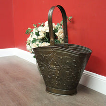 Load image into Gallery viewer, x SOLD Antique Belgian Umbrella Holder Stand, Pressed Brass Plant Holder Jardinière Pot. B10426