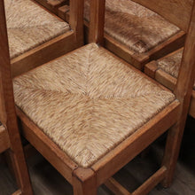 Load image into Gallery viewer, x SOLD Set of 6 French Chairs, 6 Antique Oak and Rush Seat Dining Chairs Kitchen Chairs B10936