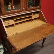 Load image into Gallery viewer, x SOLD Antique French Secretaire Bookcase with Desk, Drop front Writing Bureau Bookcase B10460