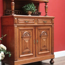 Load image into Gallery viewer, x SOLLD Antique Sideboard, French Oak and Lead Light Two Height Sideboard Hall Cabinet B10863